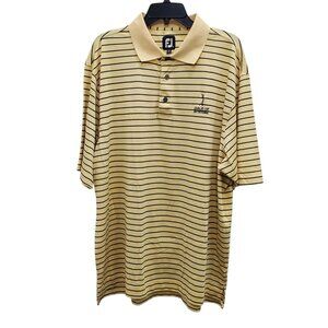 FootJoy x Charlie Coe Invitational Men's Yellow Black Stripe Golf Polo Size XL